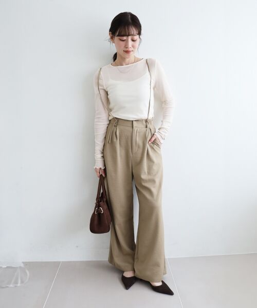 le.coeur blanc / ルクールブラン その他パンツ | 《手洗い可能》ドビークロスサス付きタックワイドパンツ | 詳細6