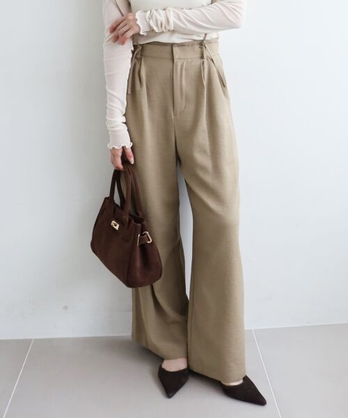 le.coeur blanc / ルクールブラン その他パンツ | 《手洗い可能》ドビークロスサス付きタックワイドパンツ | 詳細8