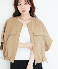 le.coeur blanc / ルクールブラン ブルゾン | 《シワになりにくく速乾性》ドビークロスドロストブルゾン