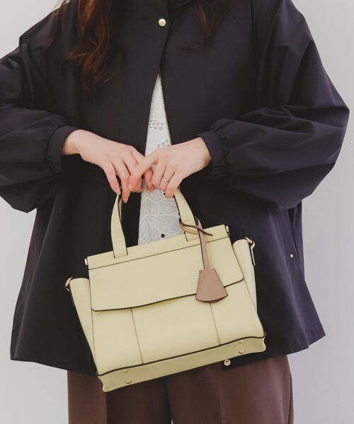 le. coeur blanc/ルクールブラン ダブルフラップ2wayバッグ L/イエロー FREE le. coeur blanc/ルクールブラン ダブルフラップ2wayバッグ L/イエロー FREE