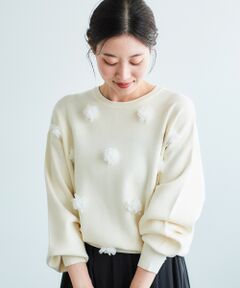 le.coeur blanc / ルクールブラン ニット・セーター | 《手洗い可能》TORRAZZO DONNA別注フラワーモチーフニット