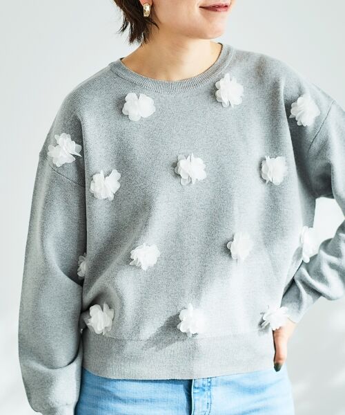 le.coeur blanc / ルクールブラン ニット・セーター | 《手洗い可能》TORRAZZO DONNA別注フラワーモチーフニット | 詳細16