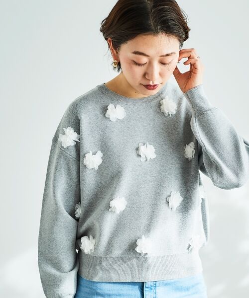 le.coeur blanc / ルクールブラン ニット・セーター | 《手洗い可能》TORRAZZO DONNA別注フラワーモチーフニット | 詳細18