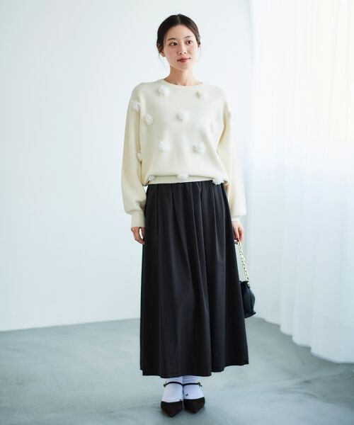 le.coeur blanc / ルクールブラン ニット・セーター | 《手洗い可能》TORRAZZO DONNA別注フラワーモチーフニット | 詳細8