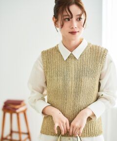ANNDEMEULEMEESTERゴールド ノースリーブベスト ANNDEMEULEMEESTERゴールド ノースリーブベスト