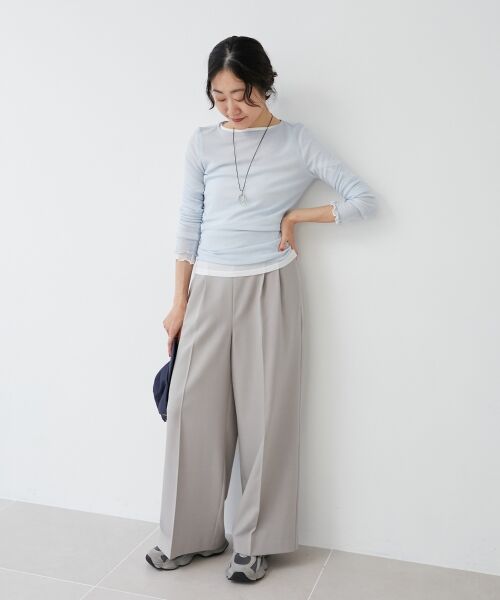 le.coeur blanc / ルクールブラン カットソー | 薄手で着心地抜群！新色登場★シアークルーネックプルオーバー | 詳細12