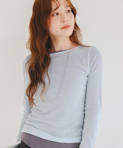 le.coeur blanc / ルクールブラン カットソー | 薄手で着心地抜群！新色登場★シアークルーネックプルオーバー | 詳細16
