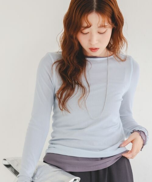 le.coeur blanc / ルクールブラン カットソー | 薄手で着心地抜群！新色登場★シアークルーネックプルオーバー | 詳細18