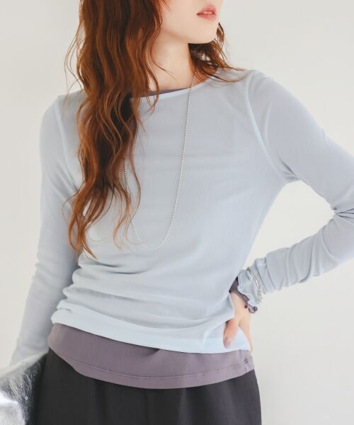 le.coeur blanc / ルクールブラン カットソー | 薄手で着心地抜群！新色登場★シアークルーネックプルオーバー | 詳細19