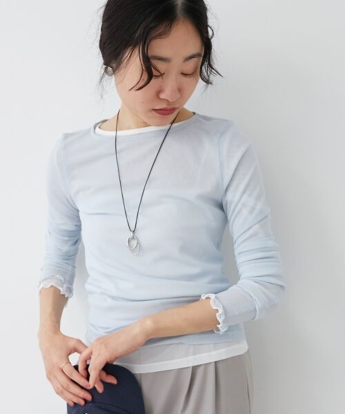 le.coeur blanc / ルクールブラン カットソー | 薄手で着心地抜群！新色登場★シアークルーネックプルオーバー | 詳細2