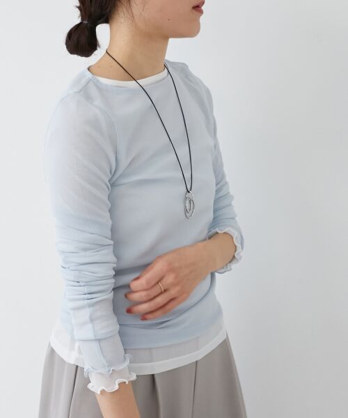 le.coeur blanc / ルクールブラン カットソー | 薄手で着心地抜群！新色登場★シアークルーネックプルオーバー | 詳細3