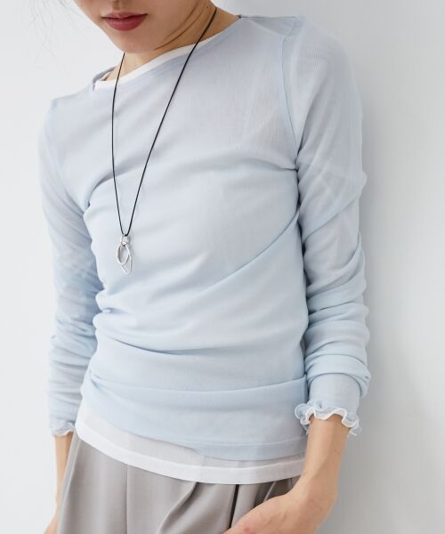 le.coeur blanc / ルクールブラン カットソー | 薄手で着心地抜群！新色登場★シアークルーネックプルオーバー | 詳細7