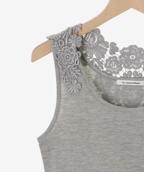 le.coeur blanc / ルクールブラン タンクトップ | バックモチーフレースタンク | 詳細12