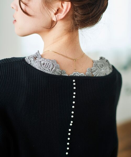 le.coeur blanc / ルクールブラン タンクトップ | バックモチーフレースタンク | 詳細4