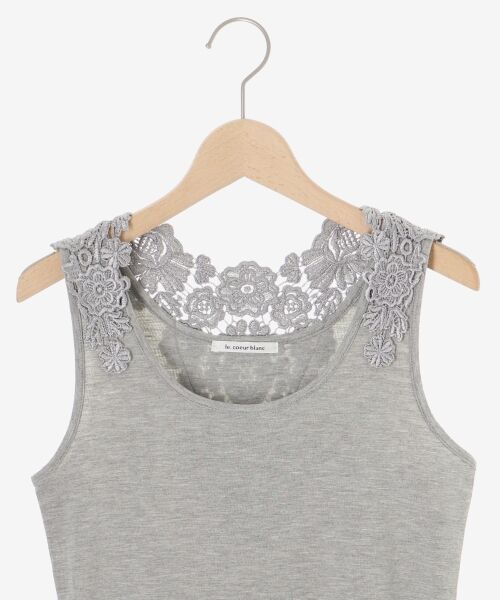 le.coeur blanc / ルクールブラン タンクトップ | バックモチーフレースタンク | 詳細11