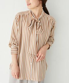 le.coeur blanc / ルクールブラン シャツ・ブラウス | ストライプボウタイブラウス