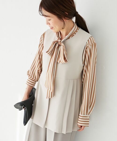 le.coeur blanc / ルクールブラン シャツ・ブラウス | ストライプボウタイブラウス | 詳細12
