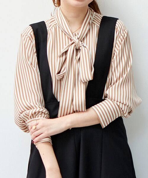 le.coeur blanc / ルクールブラン シャツ・ブラウス | ストライプボウタイブラウス | 詳細13