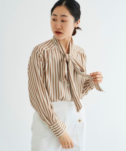 le.coeur blanc / ルクールブラン シャツ・ブラウス | ストライプボウタイブラウス | 詳細17