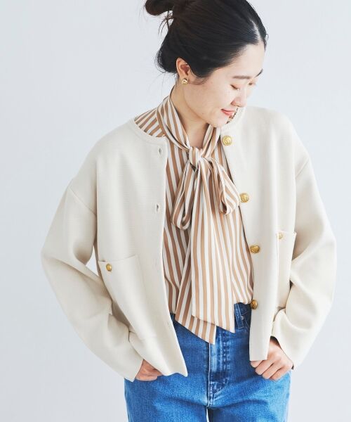 le.coeur blanc / ルクールブラン シャツ・ブラウス | ストライプボウタイブラウス | 詳細18
