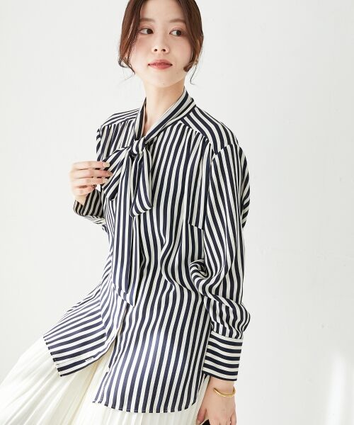 le.coeur blanc / ルクールブラン シャツ・ブラウス | ストライプボウタイブラウス | 詳細21