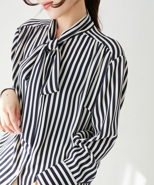 le.coeur blanc / ルクールブラン シャツ・ブラウス | ストライプボウタイブラウス | 詳細23