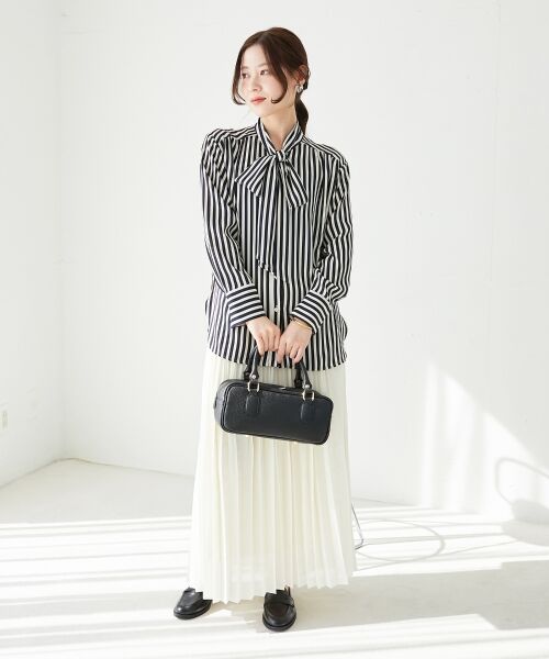 le.coeur blanc / ルクールブラン シャツ・ブラウス | ストライプボウタイブラウス | 詳細27