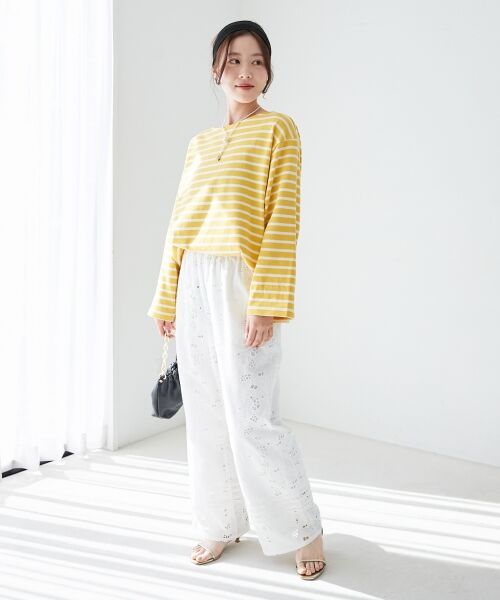 le.coeur blanc / ルクールブラン Tシャツ | 《手洗い可能》バスクボーダーロンT | 詳細11