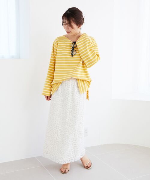 le.coeur blanc / ルクールブラン Tシャツ | 《手洗い可能》バスクボーダーロンT | 詳細16