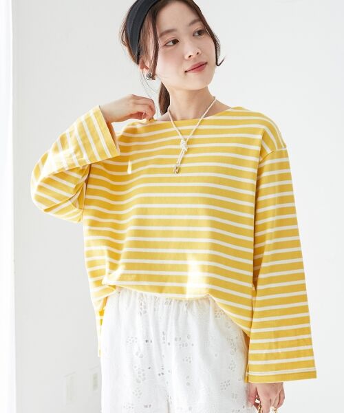 le.coeur blanc / ルクールブラン Tシャツ | 《手洗い可能》バスクボーダーロンT | 詳細2