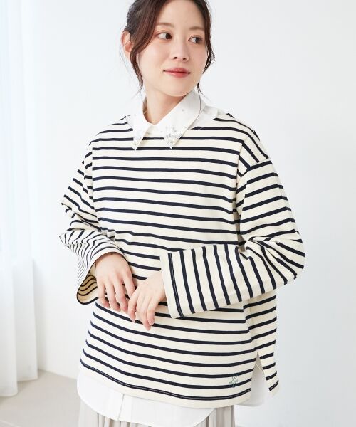 le.coeur blanc / ルクールブラン Tシャツ | 《手洗い可能》バスクボーダーロンT | 詳細20