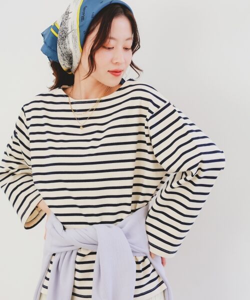 le.coeur blanc / ルクールブラン Tシャツ | 《手洗い可能》バスクボーダーロンT | 詳細25