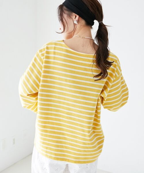 le.coeur blanc / ルクールブラン Tシャツ | 《手洗い可能》バスクボーダーロンT | 詳細4