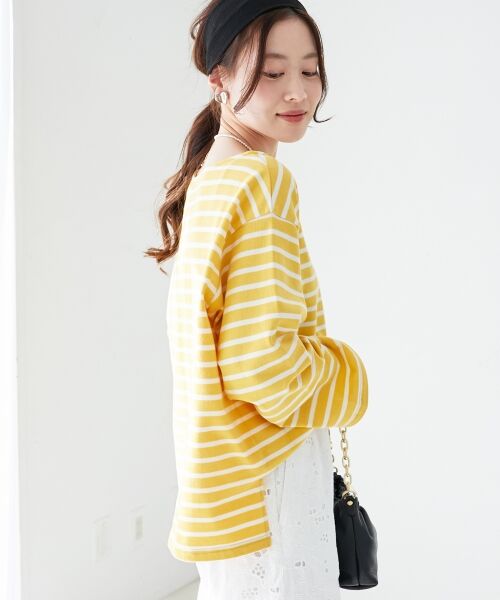 le.coeur blanc / ルクールブラン Tシャツ | 《手洗い可能》バスクボーダーロンT | 詳細5