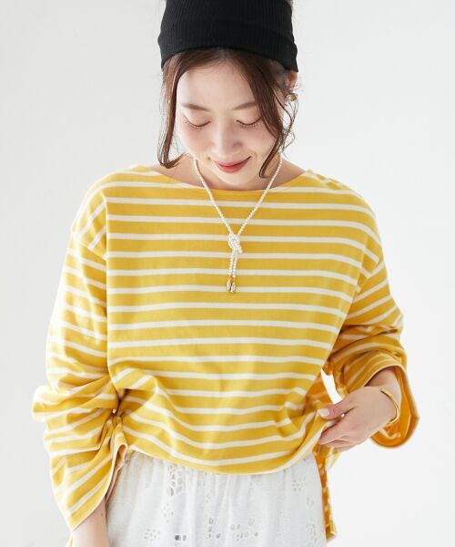 le.coeur blanc / ルクールブラン Tシャツ | 《手洗い可能》バスクボーダーロンT | 詳細6