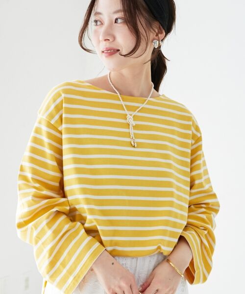 le.coeur blanc / ルクールブラン Tシャツ | 《手洗い可能》バスクボーダーロンT | 詳細7