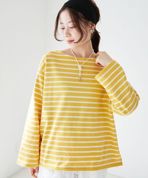 le.coeur blanc / ルクールブラン Tシャツ | 《手洗い可能》バスクボーダーロンT | 詳細8