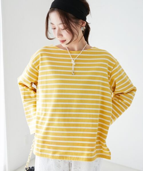 le.coeur blanc / ルクールブラン Tシャツ | 《手洗い可能》バスクボーダーロンT | 詳細9