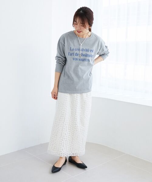 le.coeur blanc / ルクールブラン Tシャツ | メッセージロゴロングTシャツ | 詳細7