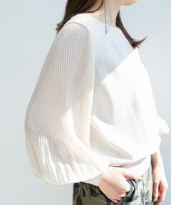 le.coeur blanc / ルクールブラン ニット・セーター | 《手洗い可能》シフォンプリーツ袖ニット