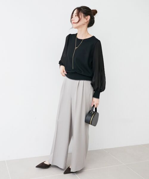 le.coeur blanc / ルクールブラン ニット・セーター | 《手洗い可能》シフォンプリーツ袖ニット | 詳細10