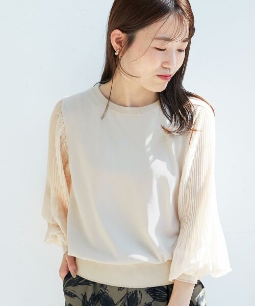 le.coeur blanc / ルクールブラン ニット・セーター | 《手洗い可能》シフォンプリーツ袖ニット | 詳細14