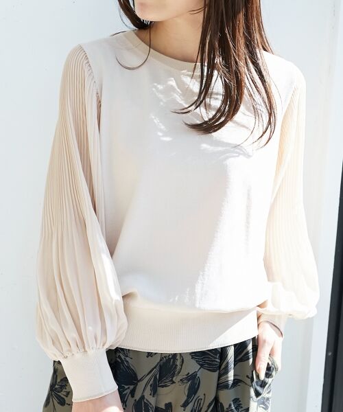 le.coeur blanc / ルクールブラン ニット・セーター | 《手洗い可能》シフォンプリーツ袖ニット | 詳細15