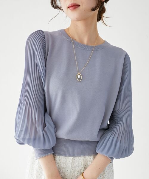 le.coeur blanc / ルクールブラン ニット・セーター | 《手洗い可能》シフォンプリーツ袖ニット | 詳細28