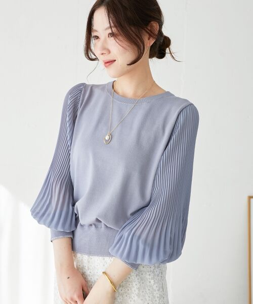 le.coeur blanc / ルクールブラン ニット・セーター | 《手洗い可能》シフォンプリーツ袖ニット | 詳細29