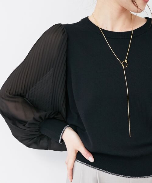 le.coeur blanc / ルクールブラン ニット・セーター | 《手洗い可能》シフォンプリーツ袖ニット | 詳細4