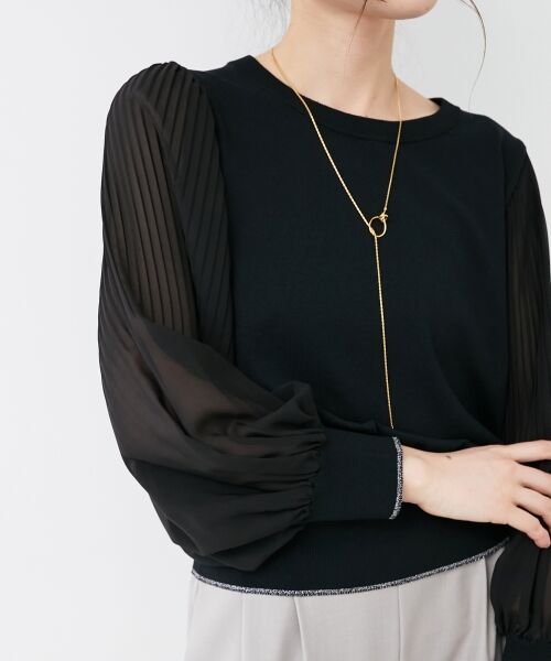 le.coeur blanc / ルクールブラン ニット・セーター | 《手洗い可能》シフォンプリーツ袖ニット | 詳細5