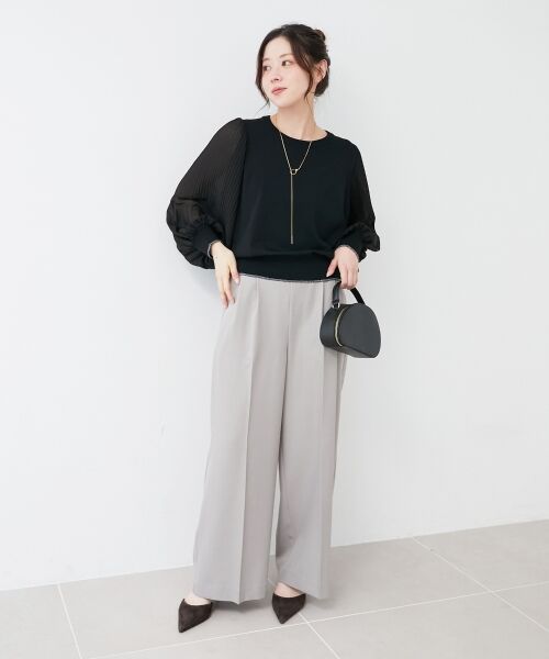 le.coeur blanc / ルクールブラン ニット・セーター | 《手洗い可能》シフォンプリーツ袖ニット | 詳細7