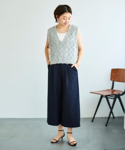 le.coeur blanc / ルクールブラン ベスト | 《手洗い可能》フリンジ編みVネックベスト | 詳細21