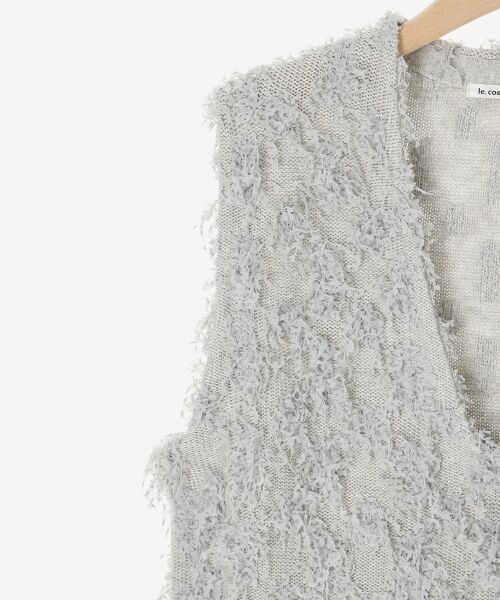 le.coeur blanc / ルクールブラン ベスト | 《手洗い可能》フリンジ編みVネックベスト | 詳細24